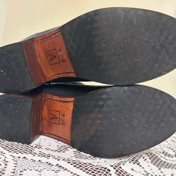 Adelante Boot Co. handmade leather Chelsea heeled boots mahogany/black size 10D - Picture 2 of 6